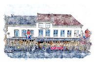 Das Teerzimmer in Bergen op Zoom (Aquarell) von Art by Jeronimo Miniaturansicht