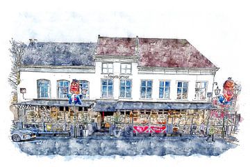 Das Teerzimmer in Bergen op Zoom (Aquarell) von Art by Jeronimo