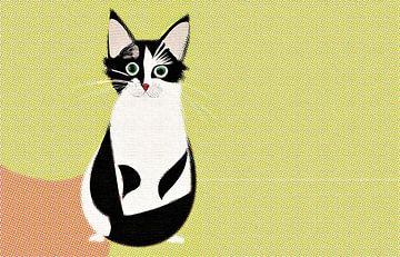 Impressionistische popart kat van Maud De Vries