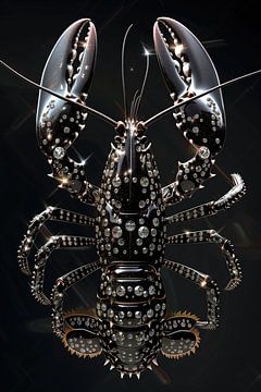 Lobster Luxe - homard noir avec diamants sur Marianne Ottemann - OTTI