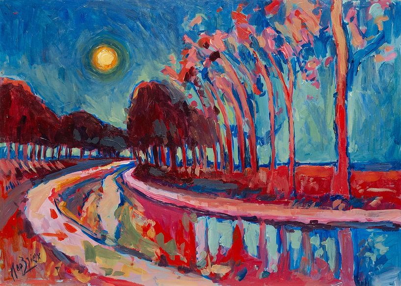 Lunar night on the canal by Nop Briex