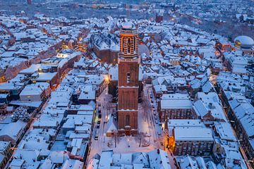 Zwolle Peperbus aerial view during a winter sunset by Sjoerd van der Wal Photography