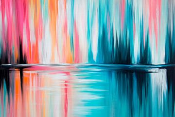 A riot of colour in the water - abstract and vivid by Poster Art Shop