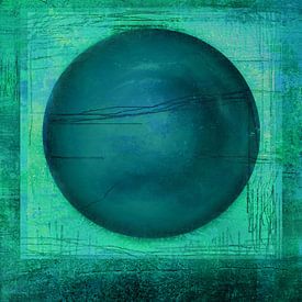 Illusion with circle night blue green by Claudia Gründler