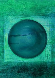Illusion mit Kreis  Nacht Blau Grün