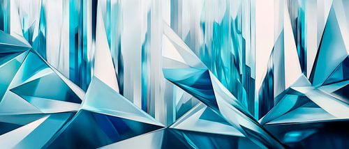 Motif cristal bleu glacé - Abstrait géométrique