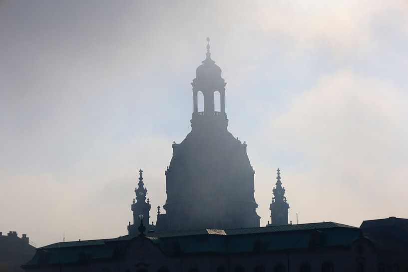Foggy morning, view to the Frauenkirche Dresden by Thomas Jäger