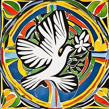 Vredesduif geïnspireerd op Matisse van zam art