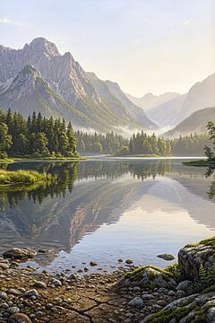 The lake lies still by Max Steinwald