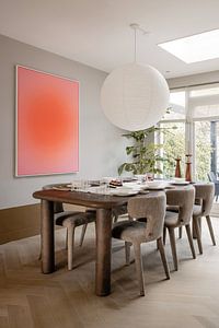 Retro 70er Jahre Neon Kunst. Abstrakter Farbverlauf in Orange und Pink