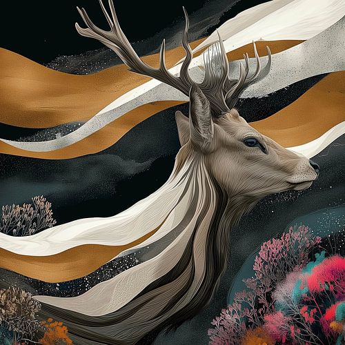 Élégance naturelle : le cerf en contraste