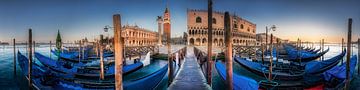 Venice Piazza San Marco with gondolas.