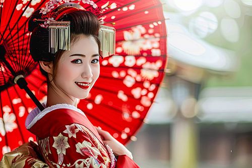 japanse vrouw met parasol