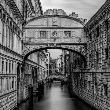Italie en carré noir et blanc, Venise - Le Pont des Soupirs