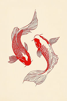 Crimson Koi Circle I