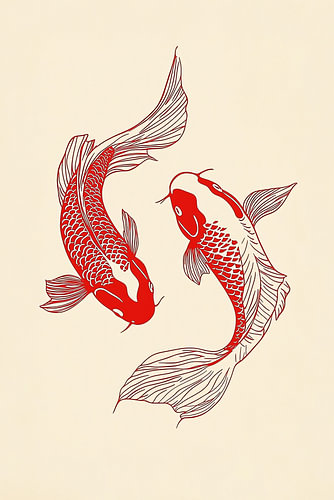 Crimson Koi Circle I