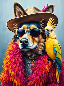 Portrait of a sheepdog by Jolique Arte