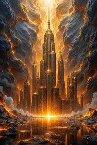 Fantasy Wall Art: CHRYSALIS - The golden city of the underworld