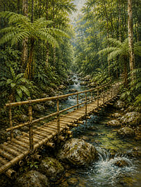 Bamboo Bridge in Manusela National Park, Seram Island by Vínculae