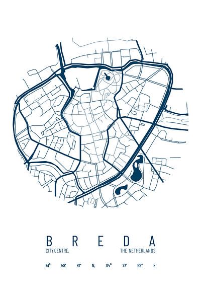 City map of Breda by Walljar