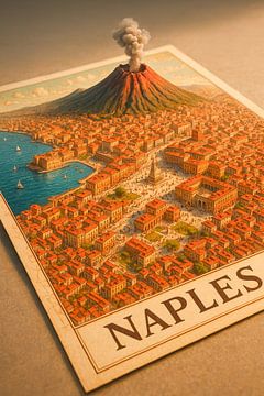 Napels Mount Vesuvius 3D Kaart - Zuid-Italië landschapskunst