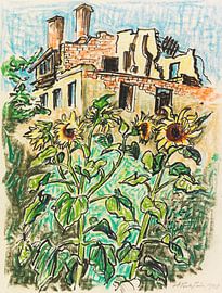 Max Pechstein - Des tournesols dans le jardin, 1948