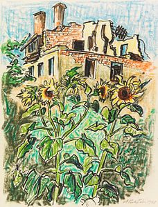 Max Pechstein – Sonnenblumen im Garten, 1948