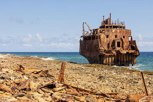 Scheepswrak op Klein Curacao.
