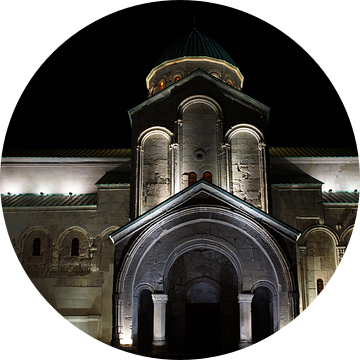 De kathedraal van Kutaisi bij nacht, Georgië, Europa van Alexander Ludwig