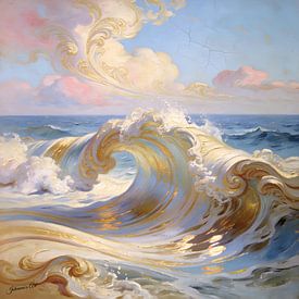 Lumière dorée sur la mer sur Johannas Art Creations