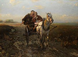 ALFRED VON WIERUSZ-KOWALSKI, Fröhliche Kutschfahrt, ca. 1890-1900 von Atelier Liesjes