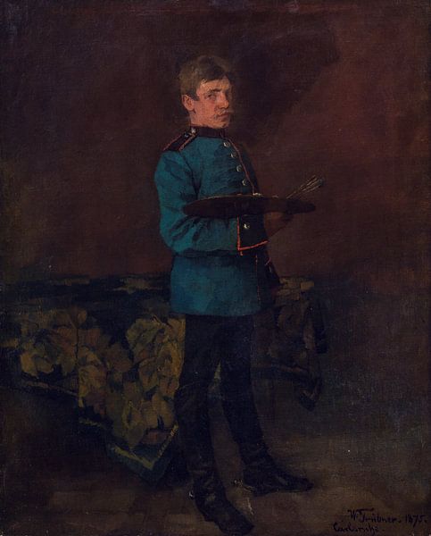Wilhelm Truebner, Self-portrait with palette, 1875 by Atelier Liesjes