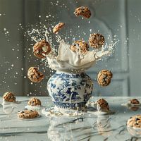 Delft Blue Milk Jug with Cookies