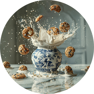 Delfts Blauwe Melkkan met Koekjes van Studio Ypie