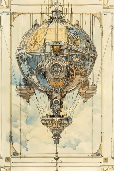 Drawing, Hot air balloon -6 by Peter Pen Drawings and Paintings