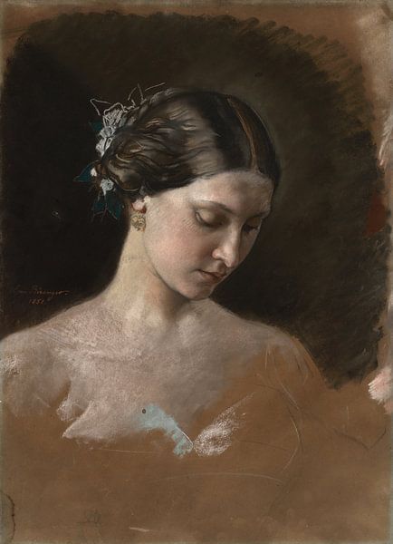 Bildnis einer Frau, Jean-Baptiste-Antoine-Emile Béranger von Meisterhafte Meister