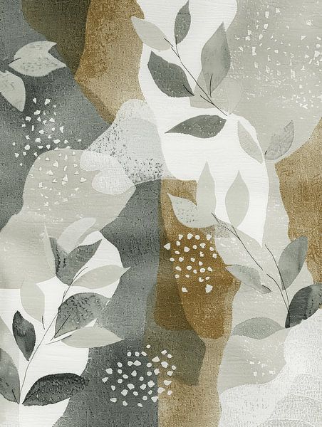 Botanical pattern in Japandi style. by Japandi Art Studio
