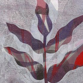 Abstract harmony: Branch in purple and red by Karin van der Vegt