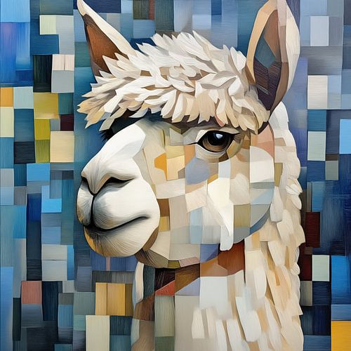 Alpaca in kubistische vormen