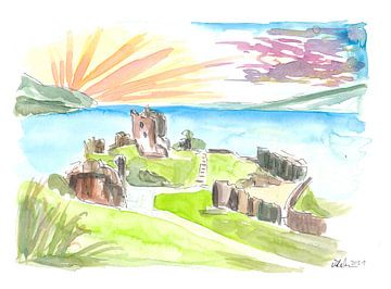 Urquhart Castle mit Blick über Loch Ness von Markus Bleichner