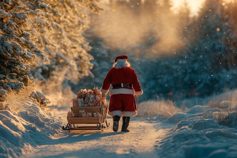 Weihnachtsmann Spaziergang von Poster Art Shop