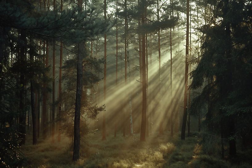 Magisches Licht im Wald von fernlichtsicht