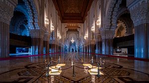 Salle de prière de la mosquée Hassan II à Casablanca, au Maroc.