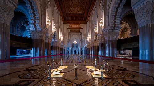 Prayer room at the Hassan II mosque in Casablanca, Morocco