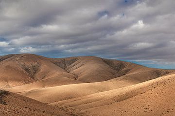 Avondlicht over het landschap van Fuerteventura, Canarische Eilanden van Harrie Muis