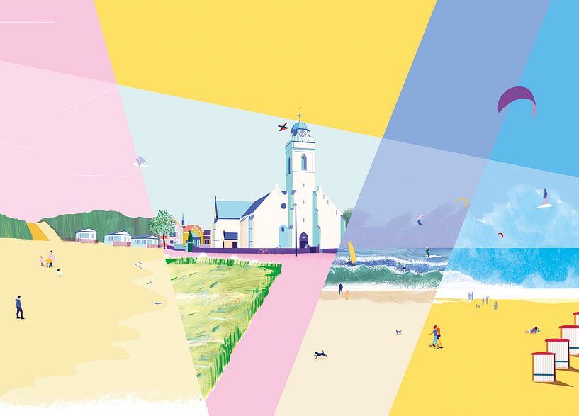 Beach view: Katwijk by the sea by Suzanne Allewelt