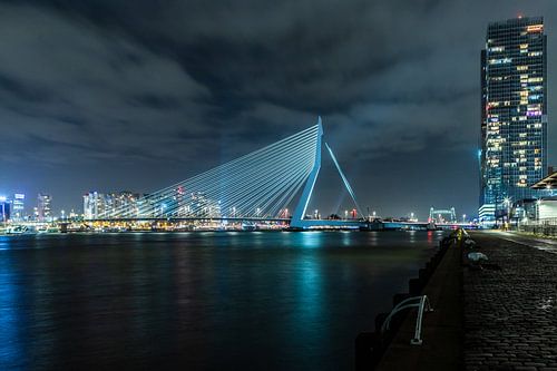 La ligne d'horizon de Rotterdam la nuit