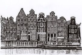 Zeichnung Amstel Häuser Amsterdam von Hendrik-Jan Kornelis