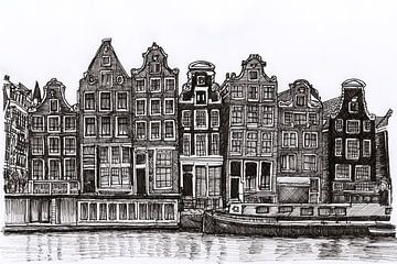 Tekening Amstel Huizen Amsterdam van Hendrik-Jan Kornelis