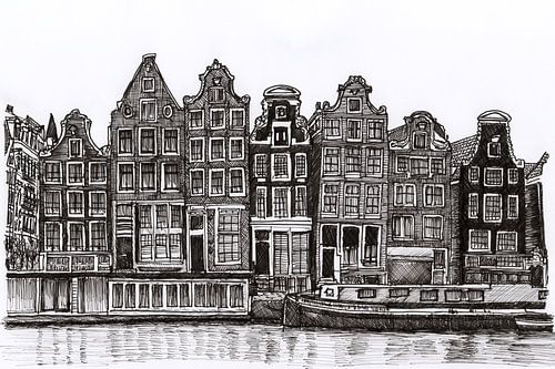 Tekening Amstel Huizen Amsterdam